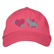 I Liebe mein Norwich-Terrier-gestickter Hut (Rosa) Bestickte Baseballcaps