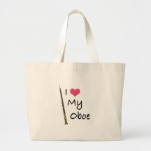 I Liebe mein Oboe Leinentasche