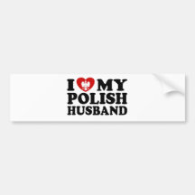 I Liebe mein polnischer Ehemann Autoaufkleber