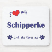 I Liebe mein Schipperke (weiblicher Hund) Mousepad