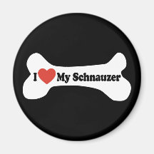 I Liebe mein Schnauzer - Hundeknochen Kühlschrankmagnet