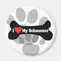 I Liebe mein Schnauzer - Hundeknochen Magnete