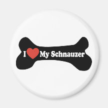 I Liebe mein Schnauzer - Hundeknochen Kühlschrankmagnete
