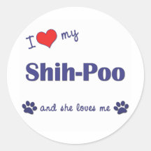 I Liebe mein Shih-Poo (weiblicher Hund) Sticker