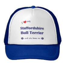 I Liebe mein Terrier Staffordshires Stier (weiblic Retrokultmütze