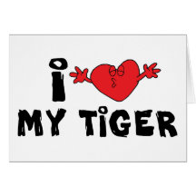 I Liebe mein Tiger Grußkarten