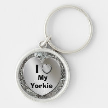 I Liebe mein Yorkie Herz Keychain Schlüsselanhänger