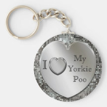 I Liebe mein Yorkie Poo Herz Keychain Schlüsselband