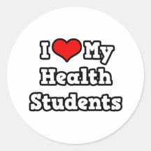 I Liebe meine Gesundheits-Studenten Runde Aufkleber