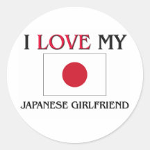 I Liebe meine japanische Freundin Runder Aufkleber