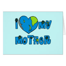 I Liebe meine Mutter-Erdt-shirts, Becher Karte