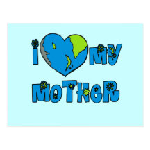 I Liebe meine Mutter-Erdt-shirts, Becher Postkarte