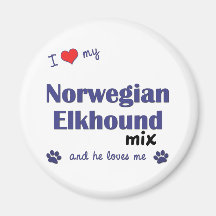 I Liebe meine norwegische Elkhound Mischung (männl Kühlschrankmagnete