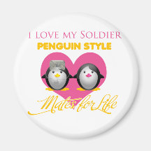 I Liebe meine Soldatpenguin-Art Kühlschrankmagnet