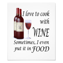 I Liebe, mit Wein - sogar in der Nahrung zu kochen Kunstphoto