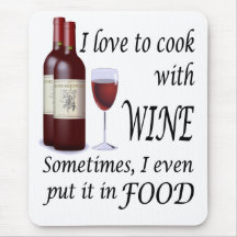 I Liebe, mit Wein - sogar in der Nahrung zu kochen Mousepads