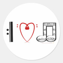 I Liebe-Musik (i-Herzanmerkungen) Aufkleber