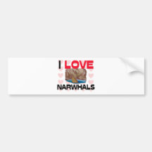 I Liebe Narwhals Auto Sticker