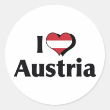 I Liebe-Österreich-Flagge Runder Sticker