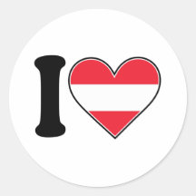 I Liebe Österreich Runde Sticker