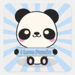 I Liebe-Panda Quadratsticker