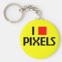 I Liebe-Pixel dunkel Schlüsselanhänger