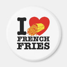 I Liebe-Pommes-Frites Kühlschrankmagnet