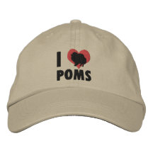 I Liebe-Poms gestickter Hut Bestickte Baseballkappen