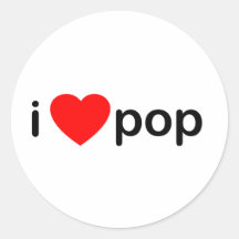 I Liebe-Pop Runder Aufkleber