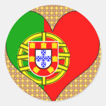 I Liebe Portugal Runder Aufkleber