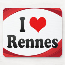 I Liebe Rennes, Frankreich Mousepad