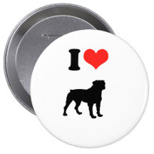 I Liebe Rottweilers Anstecknadel
