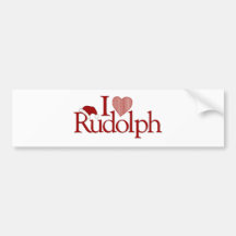 I Liebe Rudolph Autoaufkleber