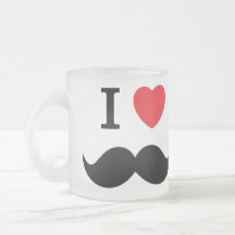 I Liebe-Schnurrbart-mattierter Glasbecher Kaffeetasse