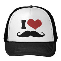 I Liebe-Schnurrbart Trucker Caps