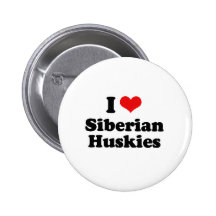 I Liebe-Sibirier-Huskies Button