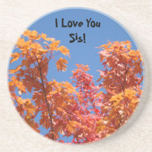 I Liebe Sie SIS! Sandstein Untersetzer-Fall-Baum-B