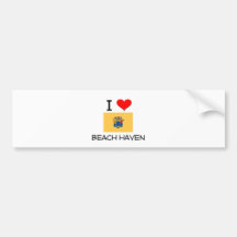 I Liebe-Strand-Hafen New-Jersey Auto Sticker