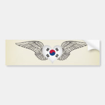 I Liebe Südkorea - Flügel Autoaufkleber