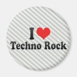 I Liebe Techno Felsen Kühlschrankmagnet