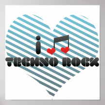 I Liebe Techno Felsen Posterdrucke