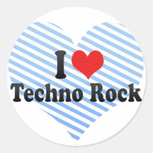 I Liebe Techno Felsen Sticker