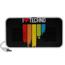 I Liebe Techno Musik Mini Speaker