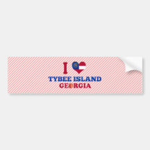 I Liebe Tybee Insel, Georgia Auto Aufkleber