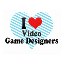I Liebe-Videospiel-Designer Postkarten