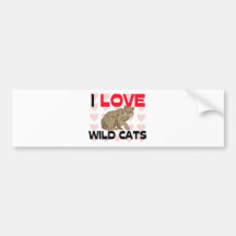 I Liebe-wilde Katzen Auto Aufkleber