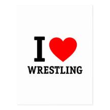 I Liebe-Wrestling Postkarte