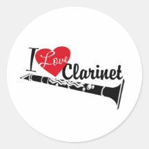 I LiebeClarinet Runder Aufkleber