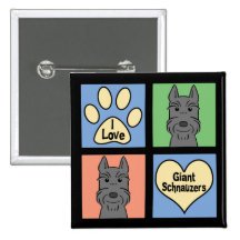 I Lieberiesige Schnauzers Anstecknadelbutton