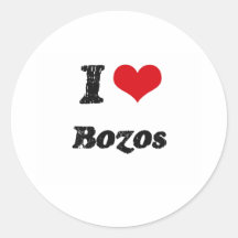I Love BOZOS Round Stickers